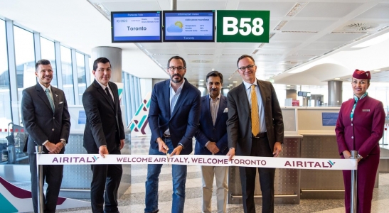 Prince Rahim launches Air Italy's inaugural flight from Toronto to Milan